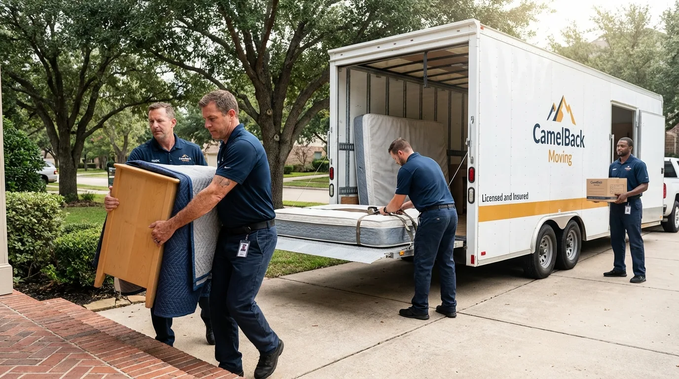 Crew loading residential truck for cross-state move from Cedar City, UT