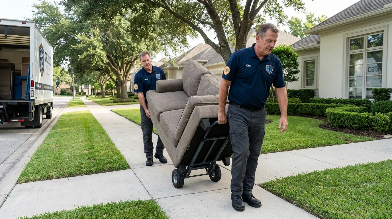 Local residential moving crew loading furniture in Cedar City, UT
