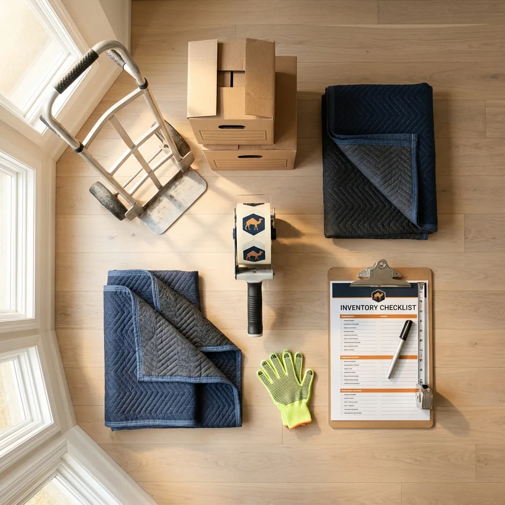 Professional moving supplies and packing materials layout for Cedar City residential relocations
